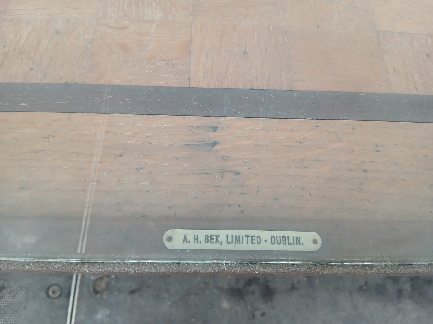 Haberdashery shop cabinet(A.H.Bex Ltd - Dublin) brass surround mirrored back