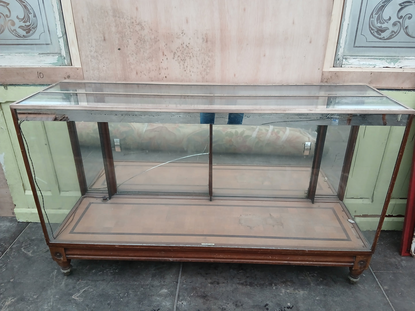 Haberdashery shop cabinet(A.H.Bex Ltd - Dublin) brass surround mirrored back