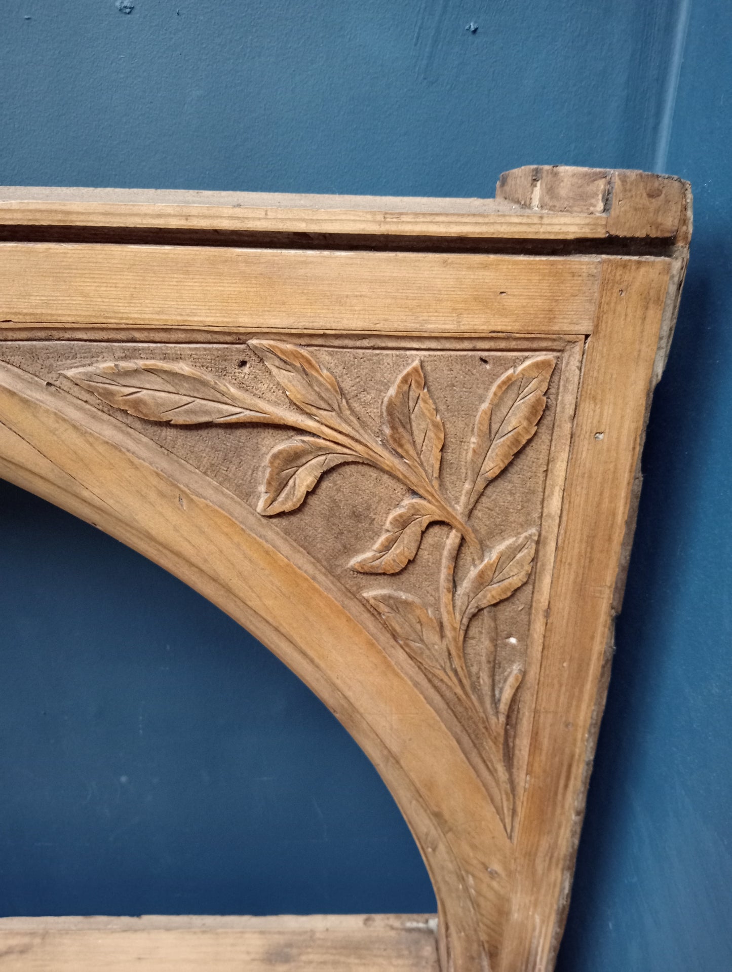 Handcarved wooden window surround