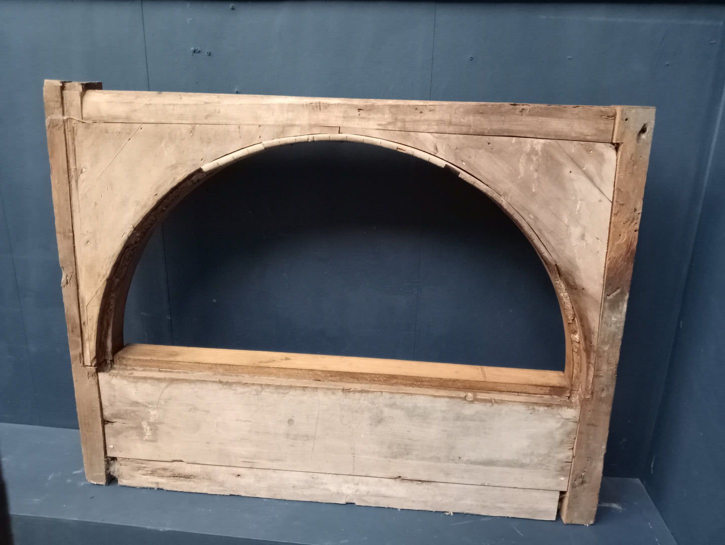 Handcarved wooden window surround