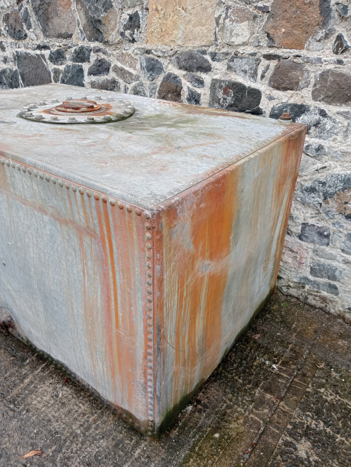 Large galvanised water tank