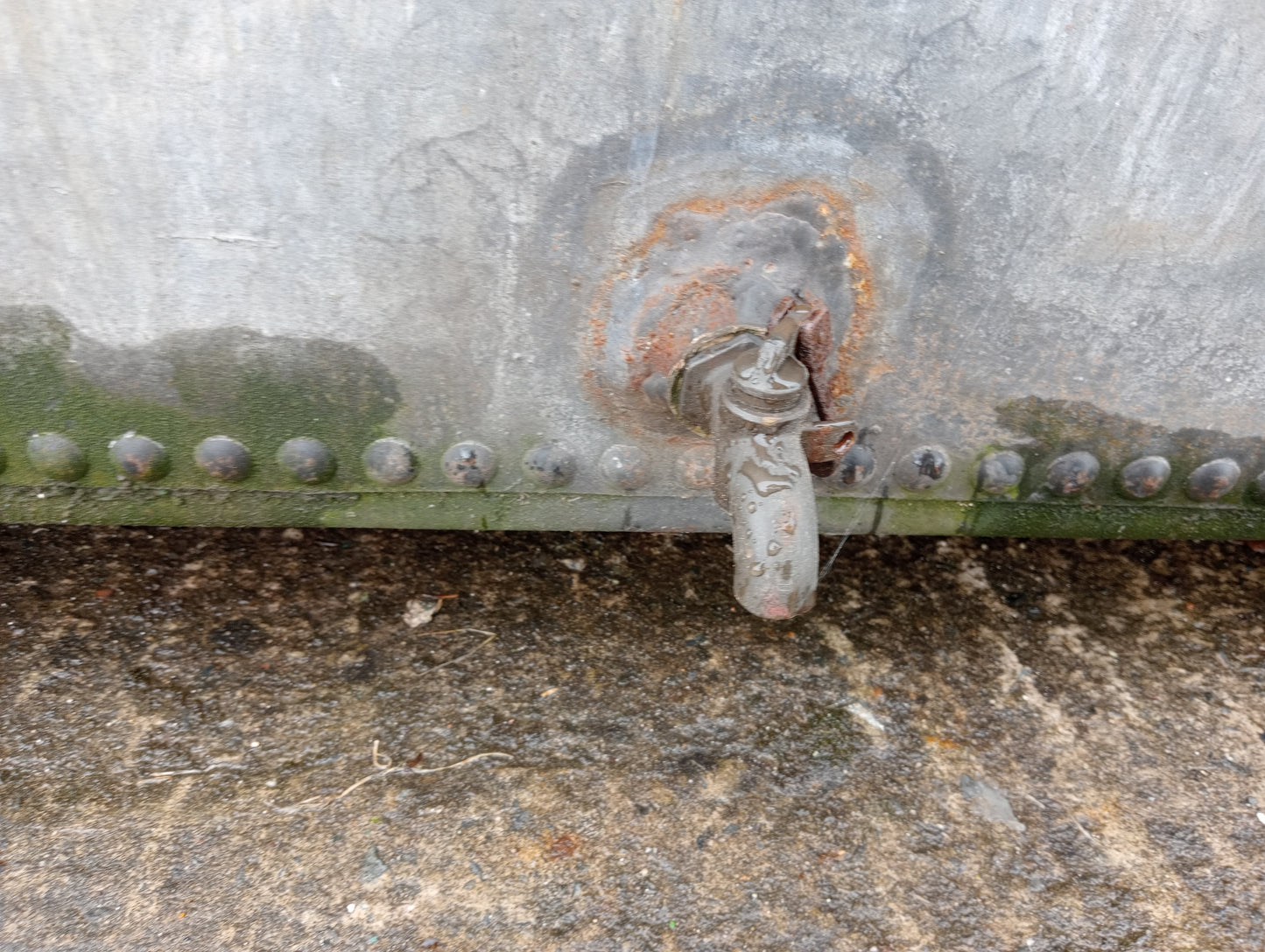 Large galvanised water tank