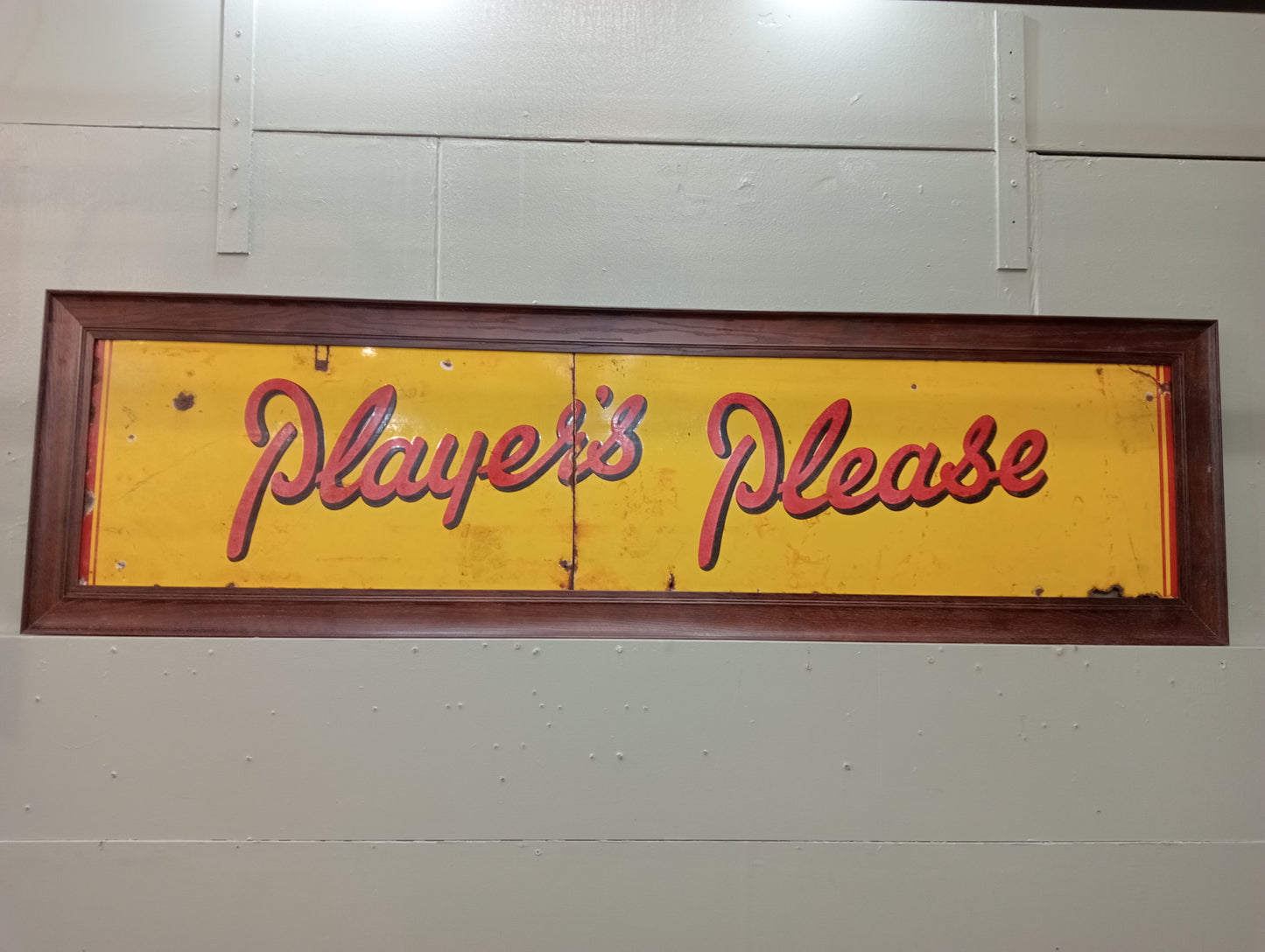 Large rectangular framed Players Please sign