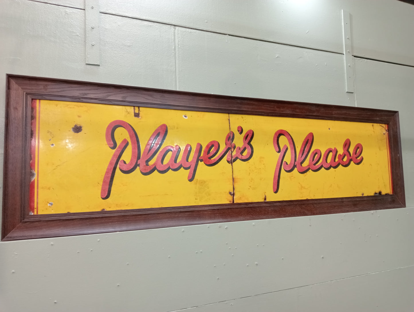 Large rectangular framed Players Please sign