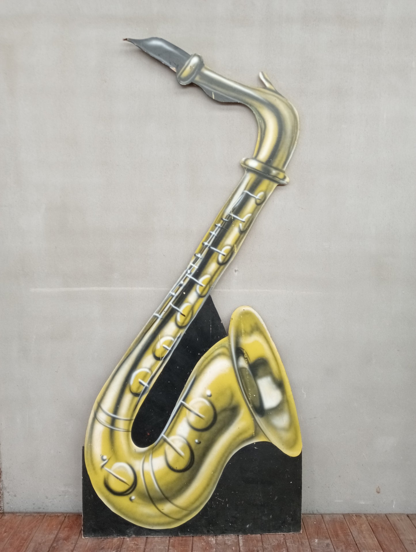 Large saxophone wooden wall art