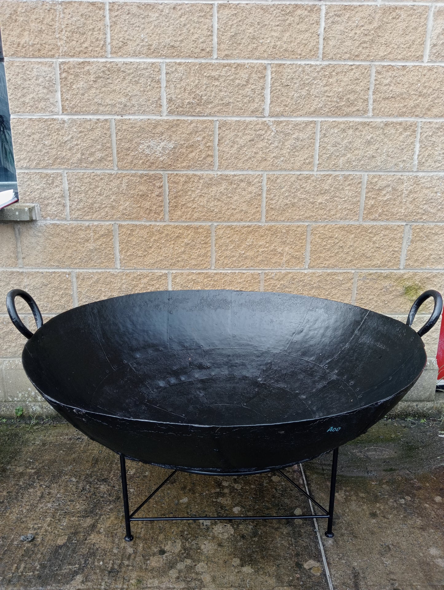 Large steel fire pit