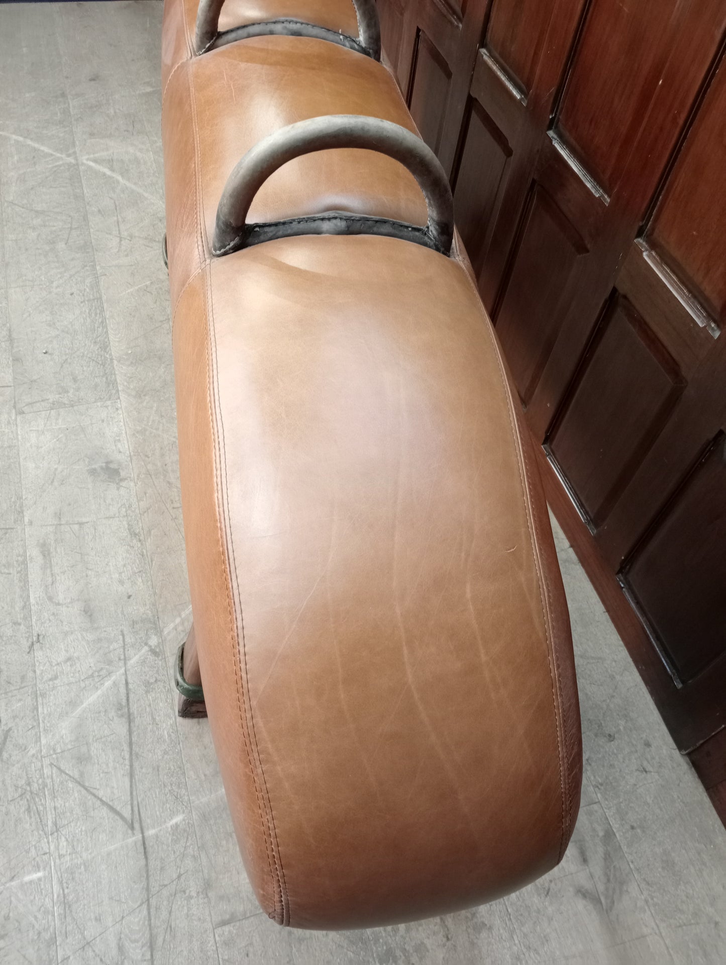 Leather gym horse stool- seat