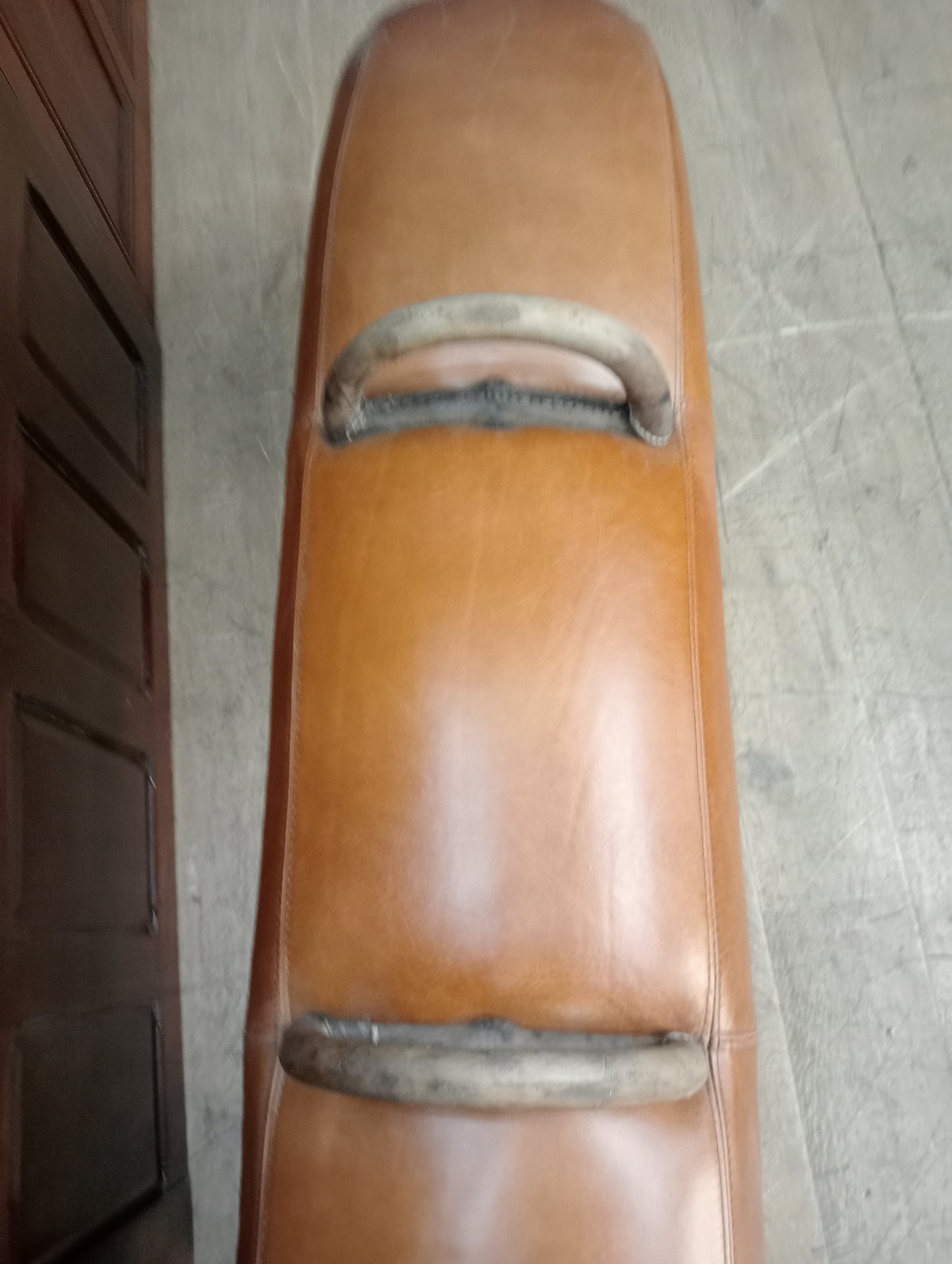 Leather gym horse stool- seat