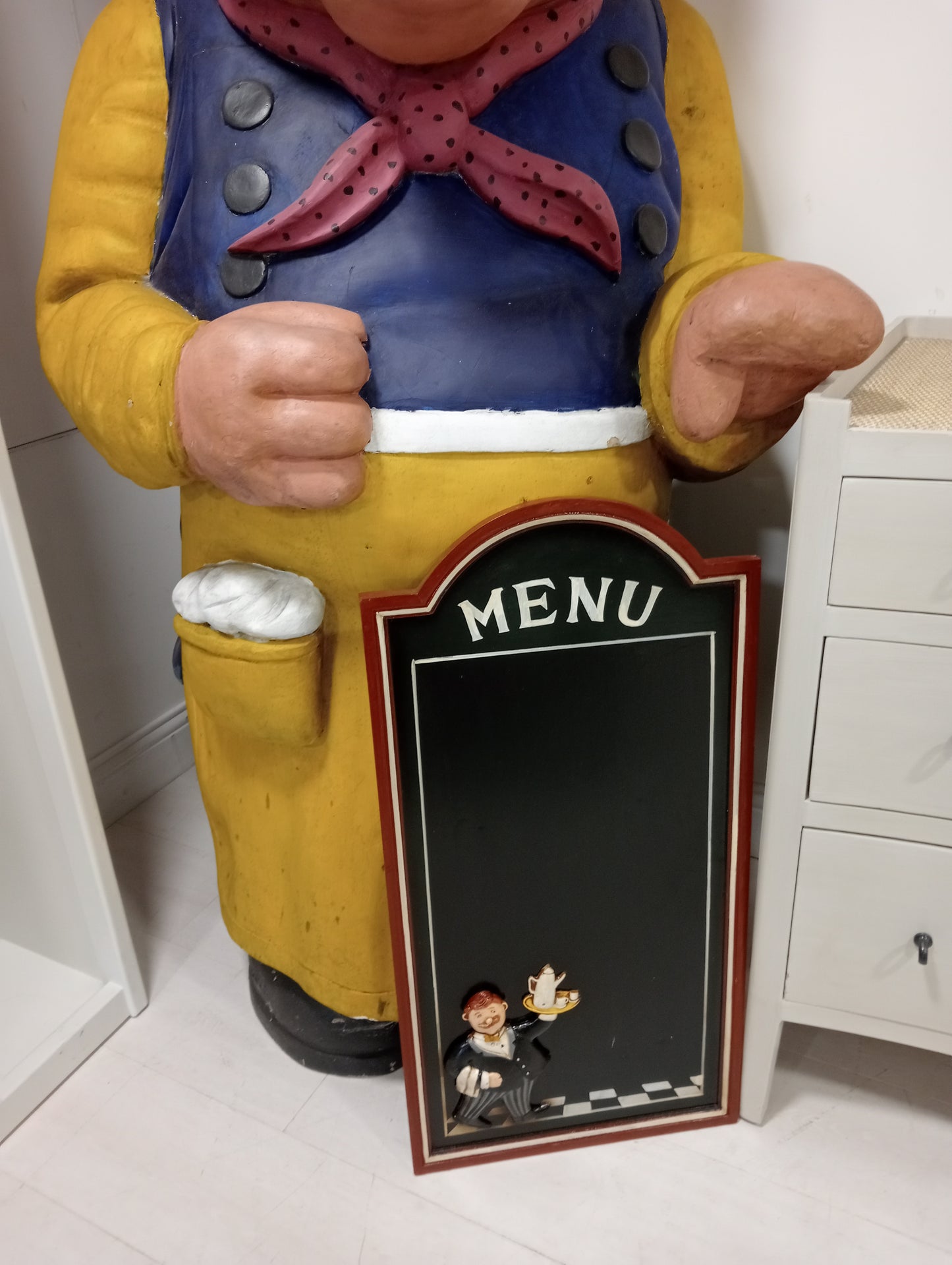 Life size resin pig menu with board