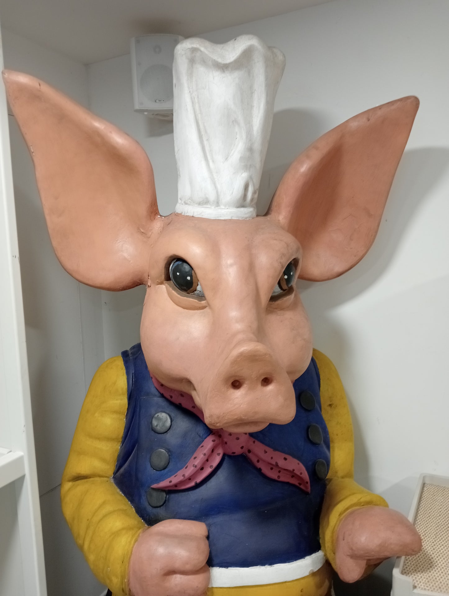 Life size resin pig menu with board