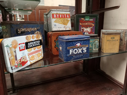 Lot of 10 advertising tins including Foxs