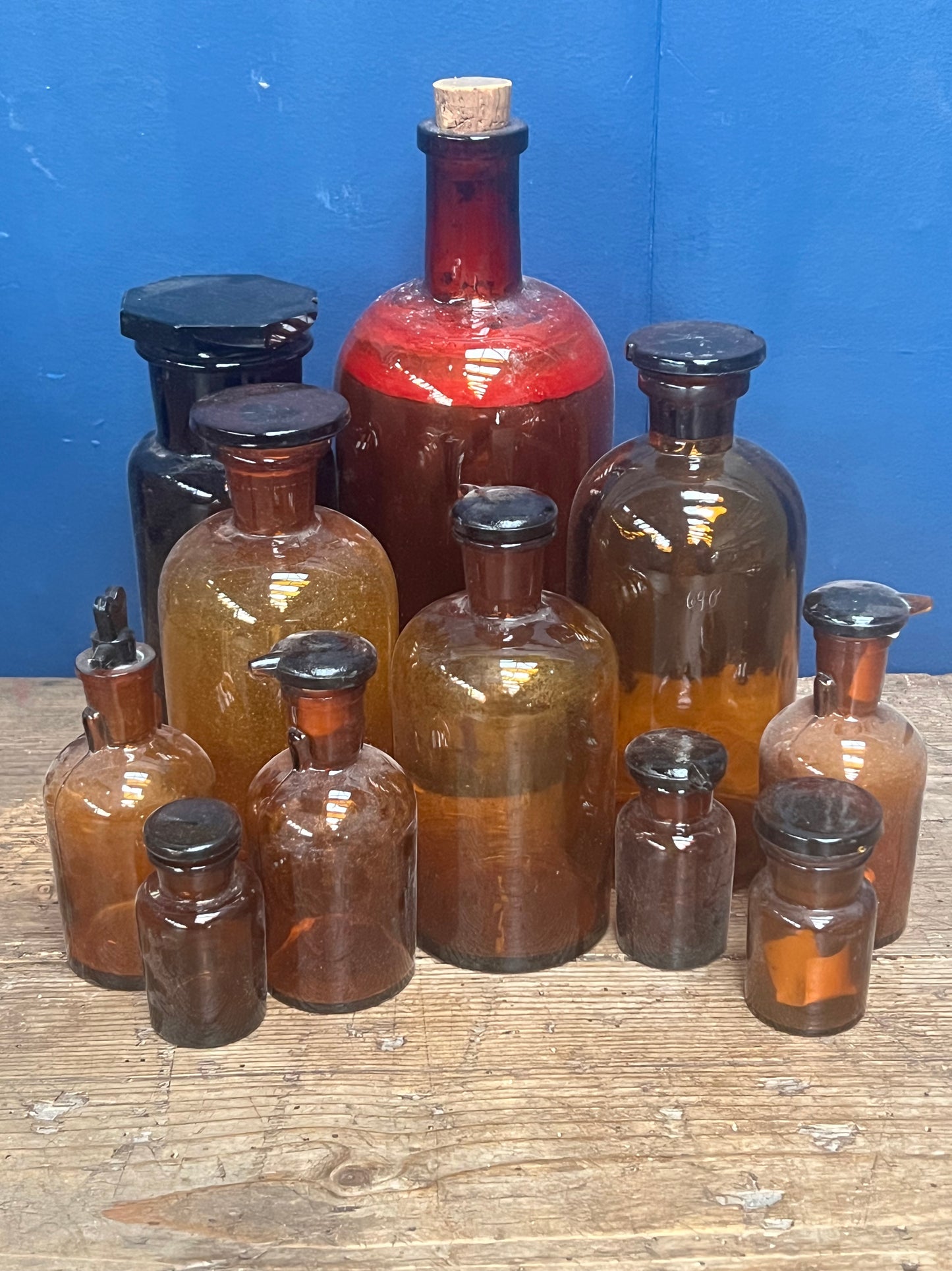 Lot of 10 chemist bottles