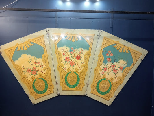 Lot of 3 carousel hand painted panels