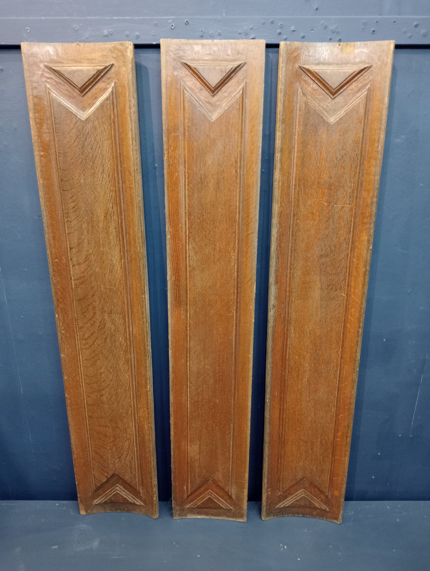 Lot of three oak panels each 1.25metres