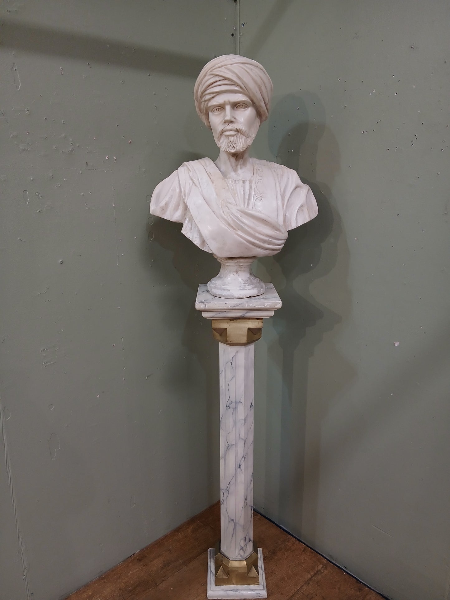 Marble bust ( Arab Sheik of Cairo) French artist Charles Henri Cordier