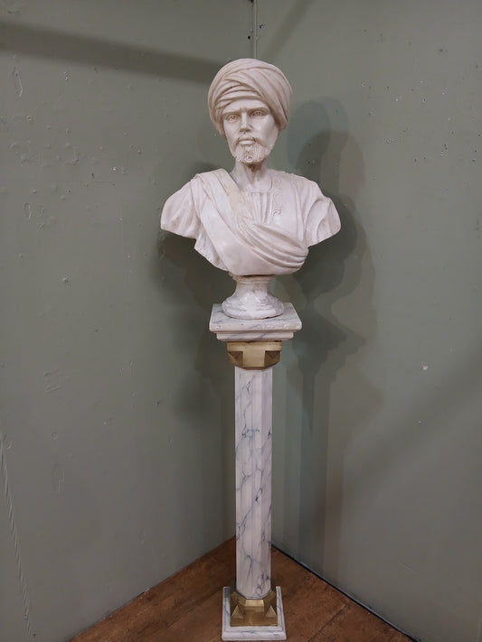 Marble bust ( Arab Sheik of Cairo) French artist Charles Henri Cordier