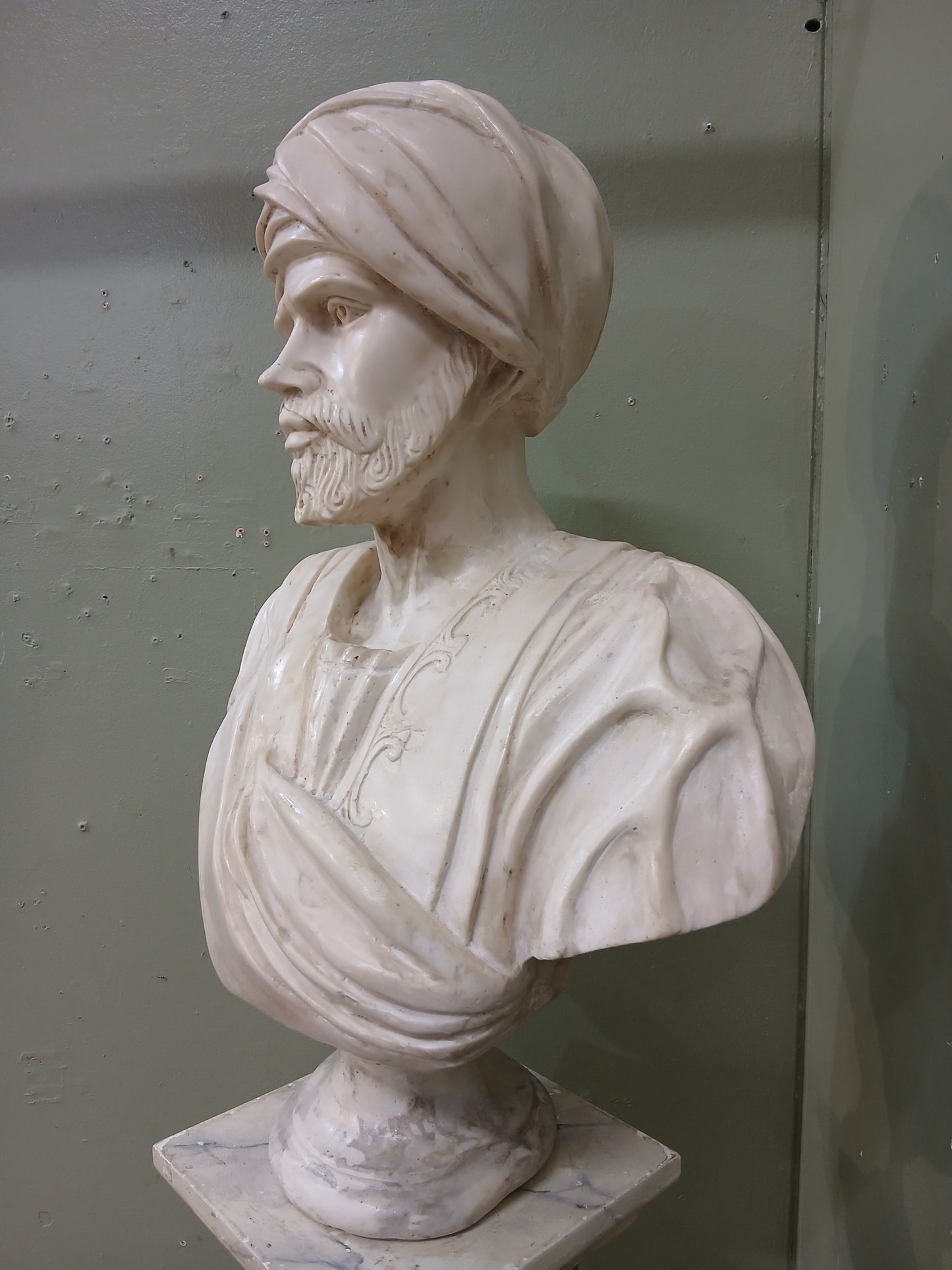 Marble bust ( Arab Sheik of Cairo) French artist Charles Henri Cordier