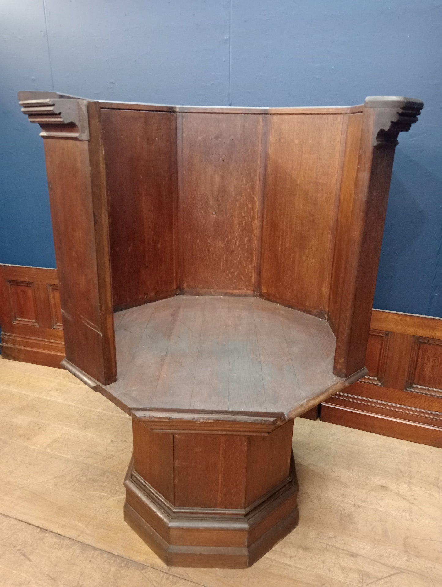 Oak gothic pulpit