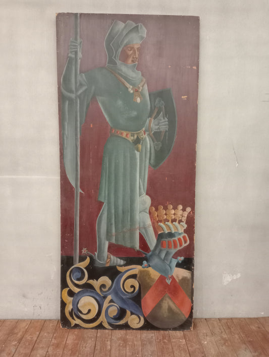 Oil on board painted knight