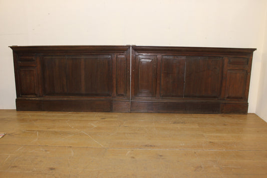 One lot of 3 metre oak wall panelling with one secretive opening door