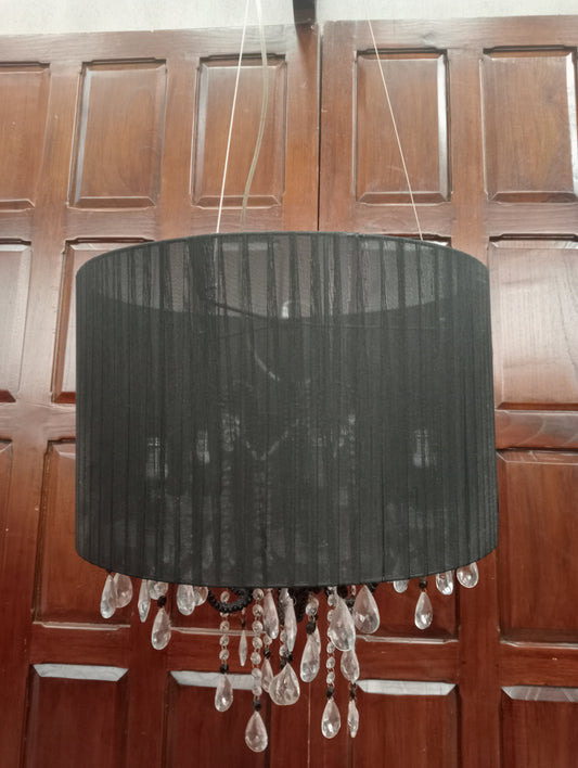 Ornate five branch crystal droplet chandelier