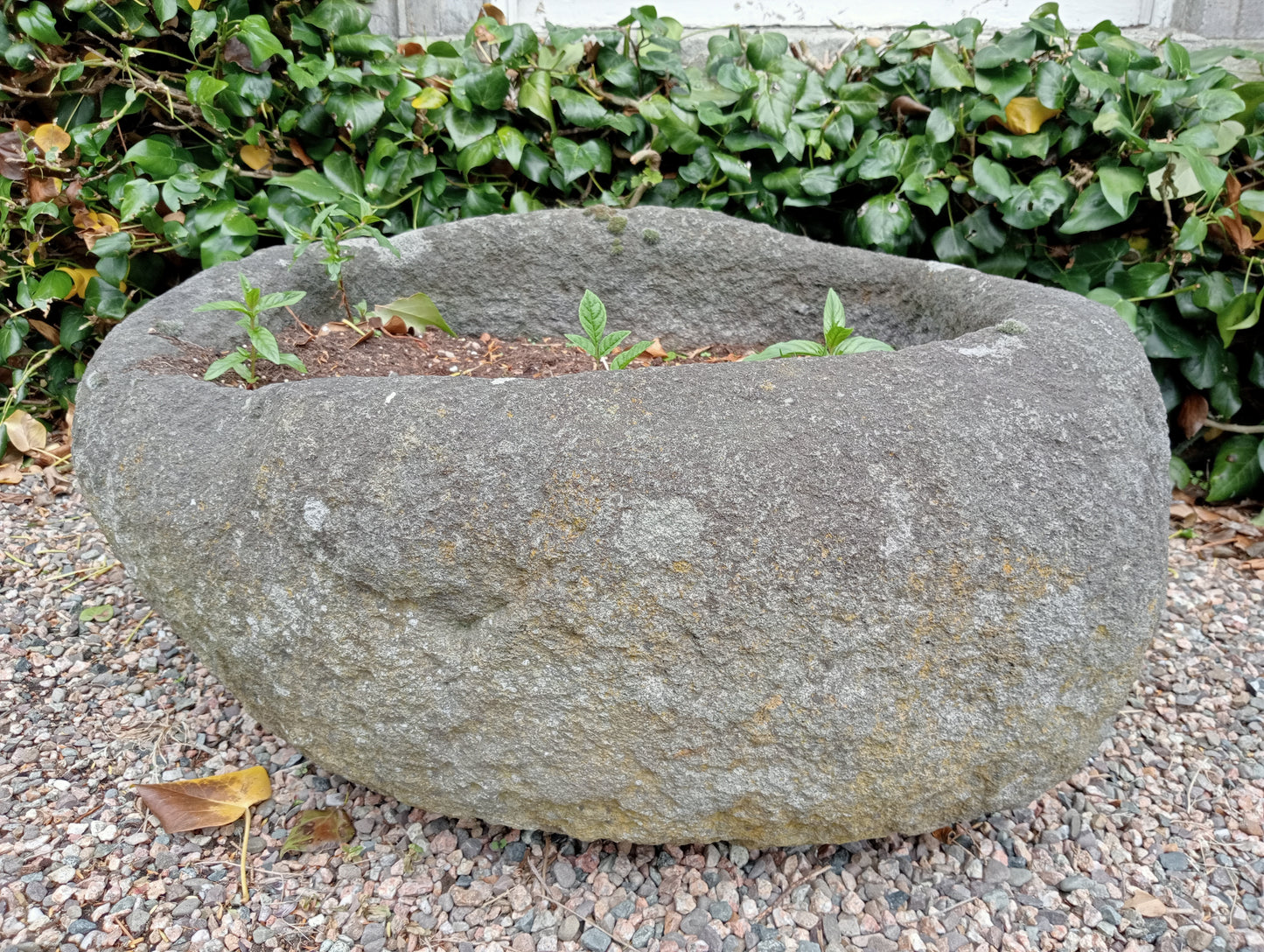 Oval shape stone trough