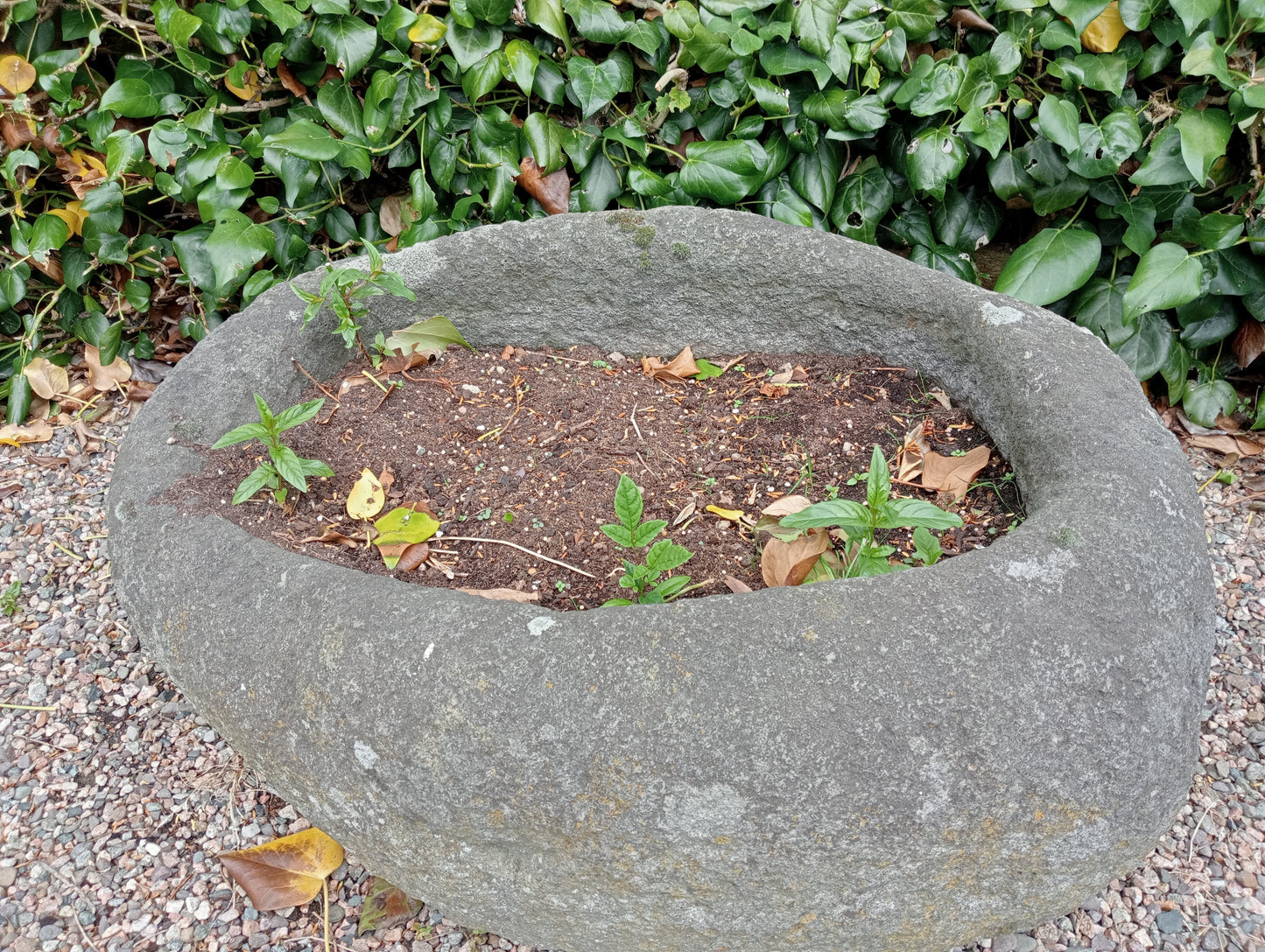 Oval shape stone trough