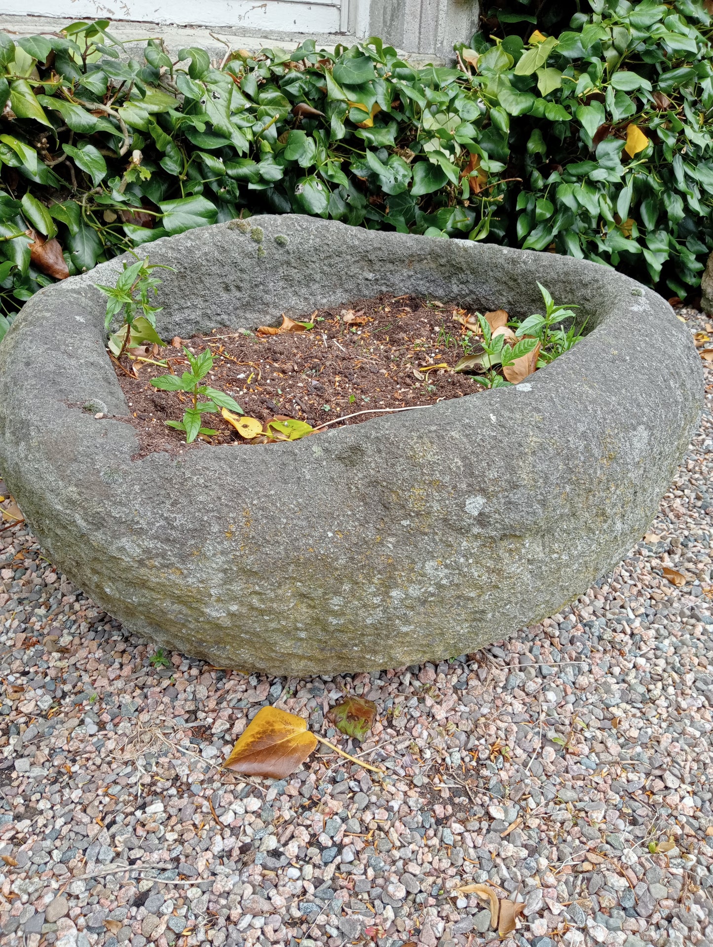 Oval shape stone trough