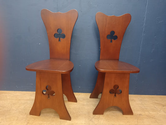 Pair of Shamrock clover design chairs