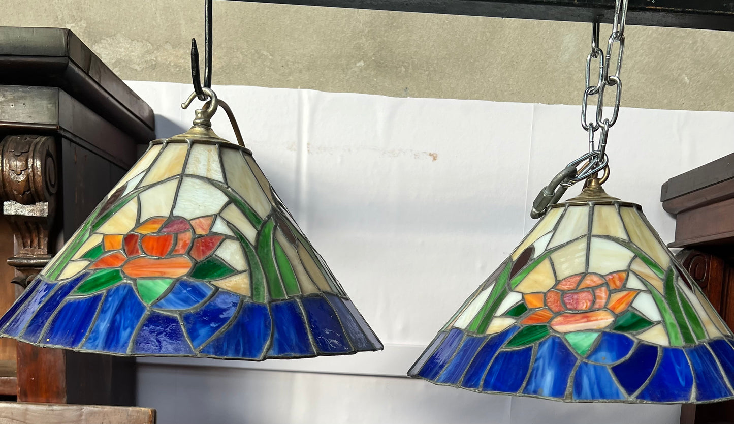 Pair of Tiffnay style lamps