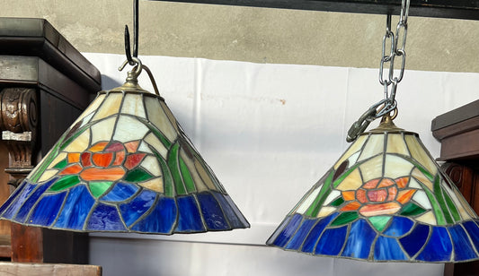 Pair of Tiffnay style lamps