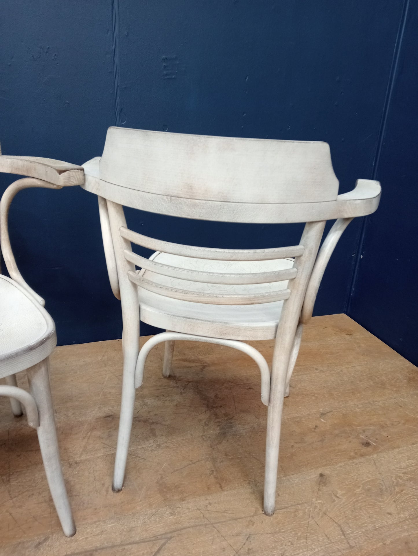 Pair of bentwood armchairs grey