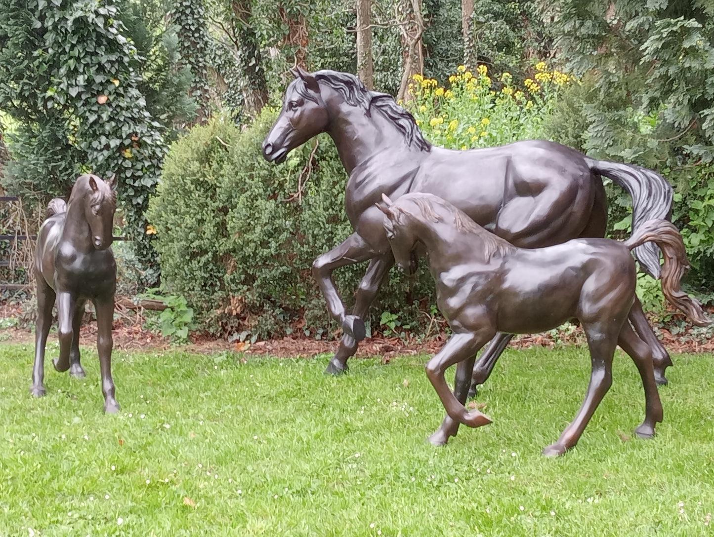 Pair of bronze foals