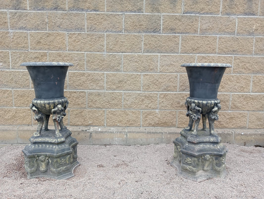 Pair of cast iron Planters -urns