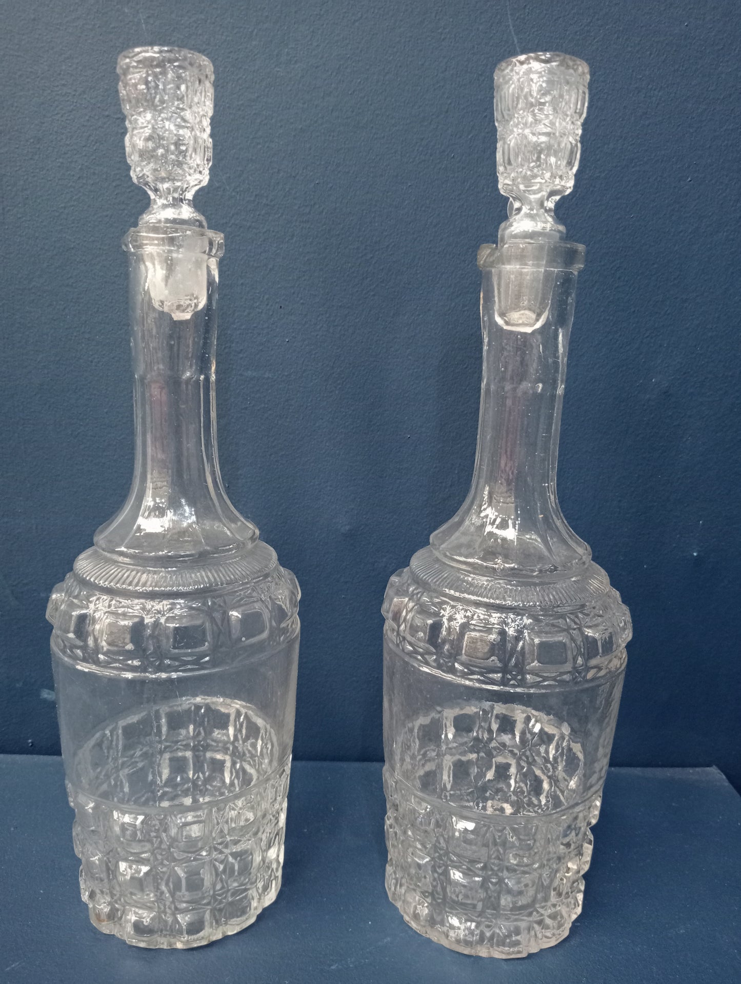 Pair of cut glass decanters