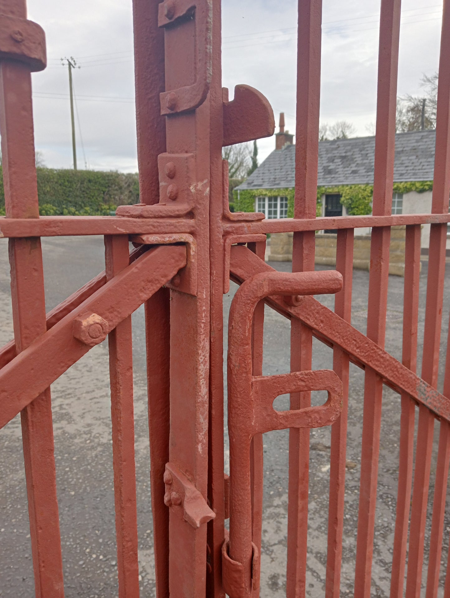 Pair of forged iron rivited entrance gates