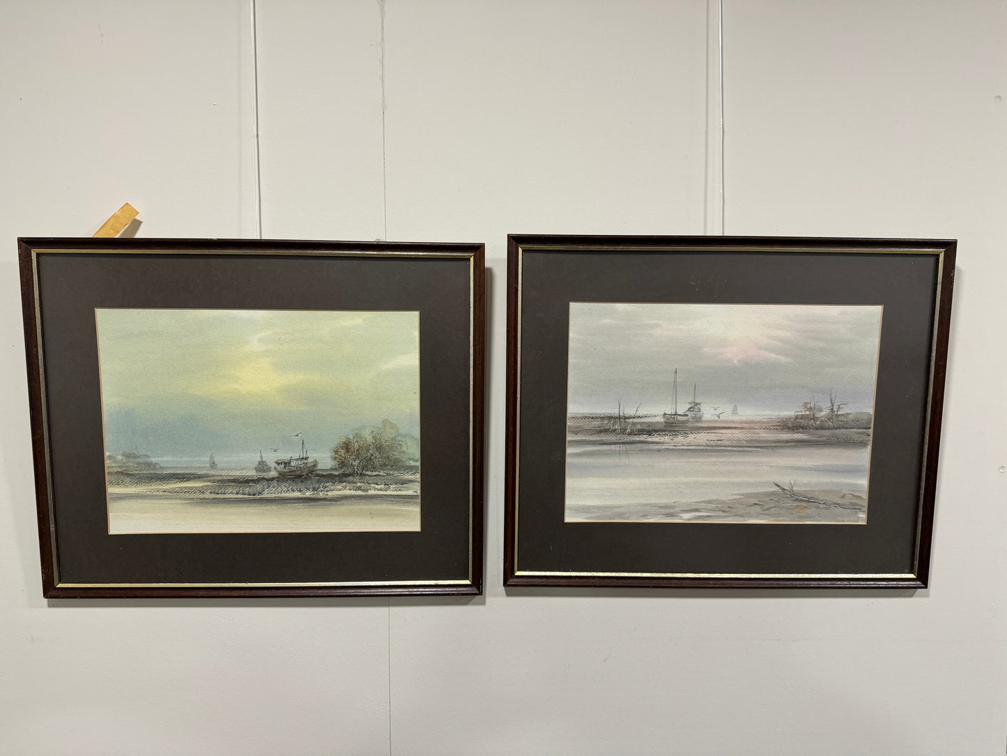 Pair of framed ship pictures