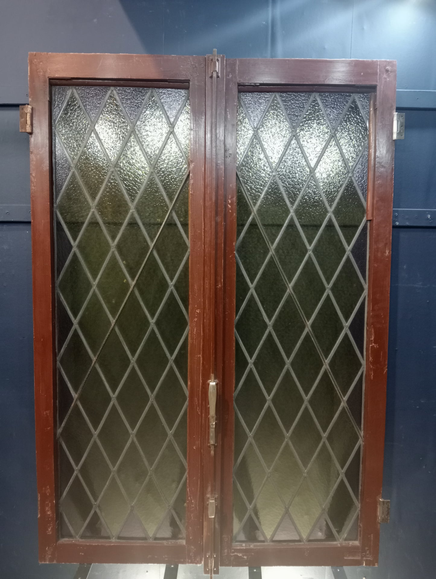 Pair of leaded glass windows