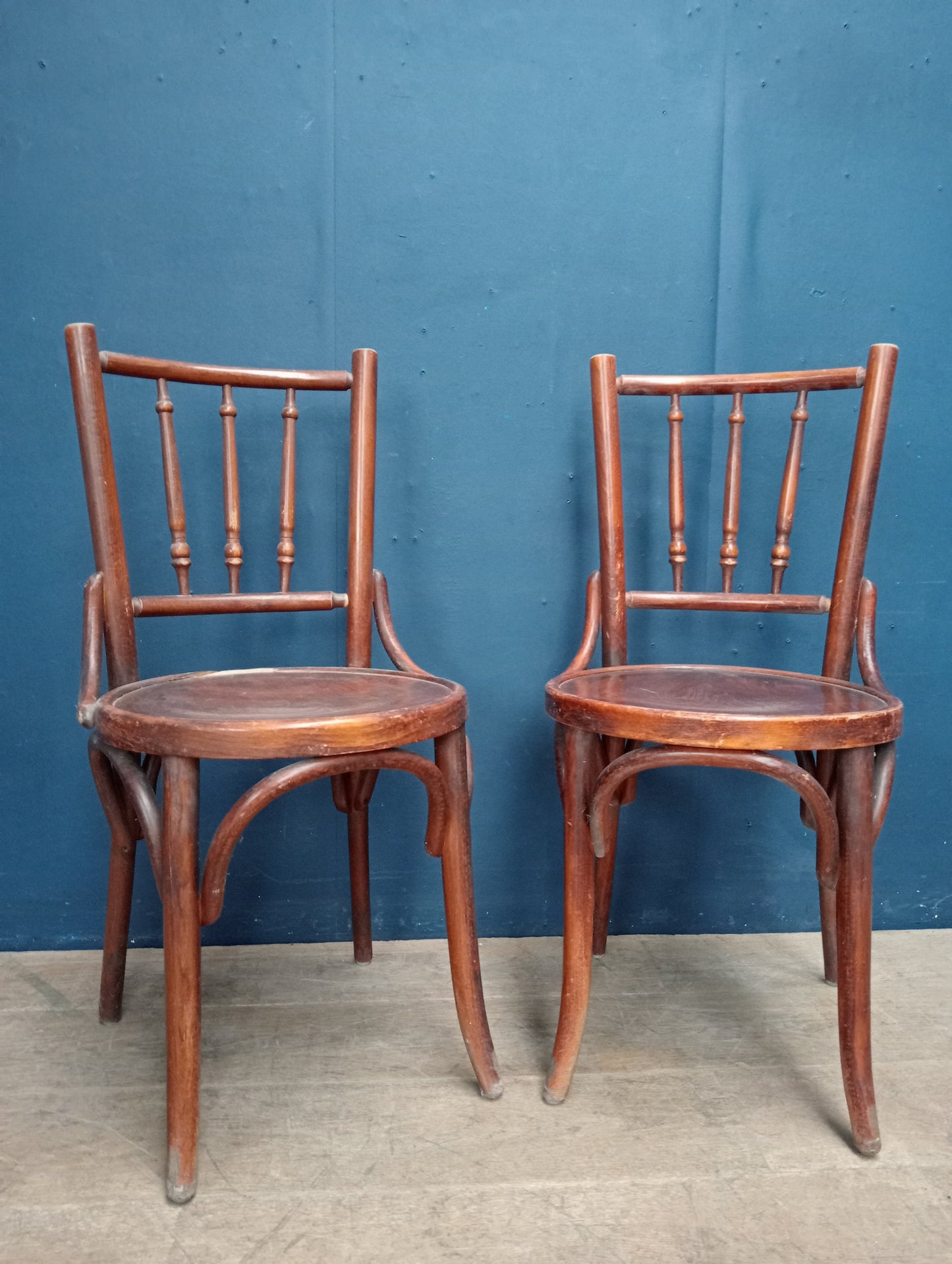 Pair of spindle bentwood chairs