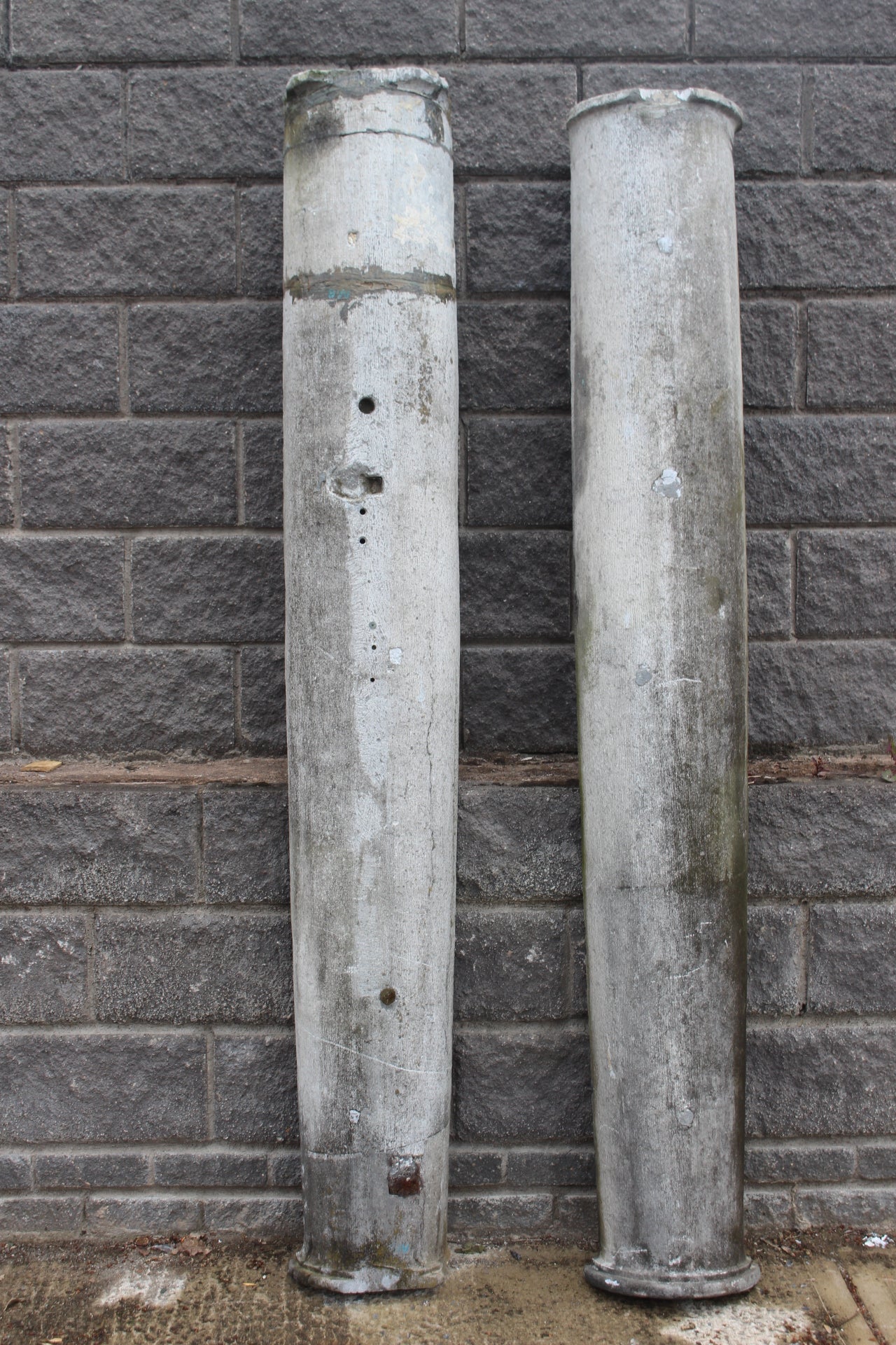 Pair of stone half column gate posts