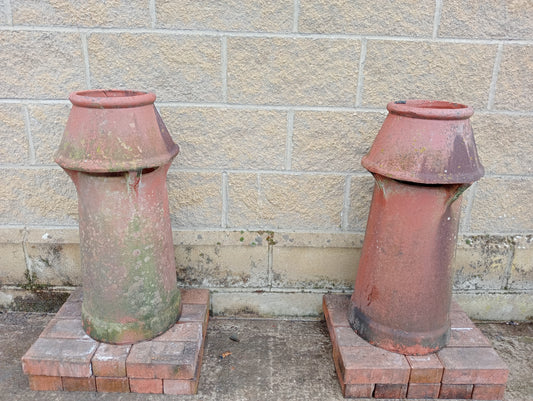 Pair of terracotta chimney pots a