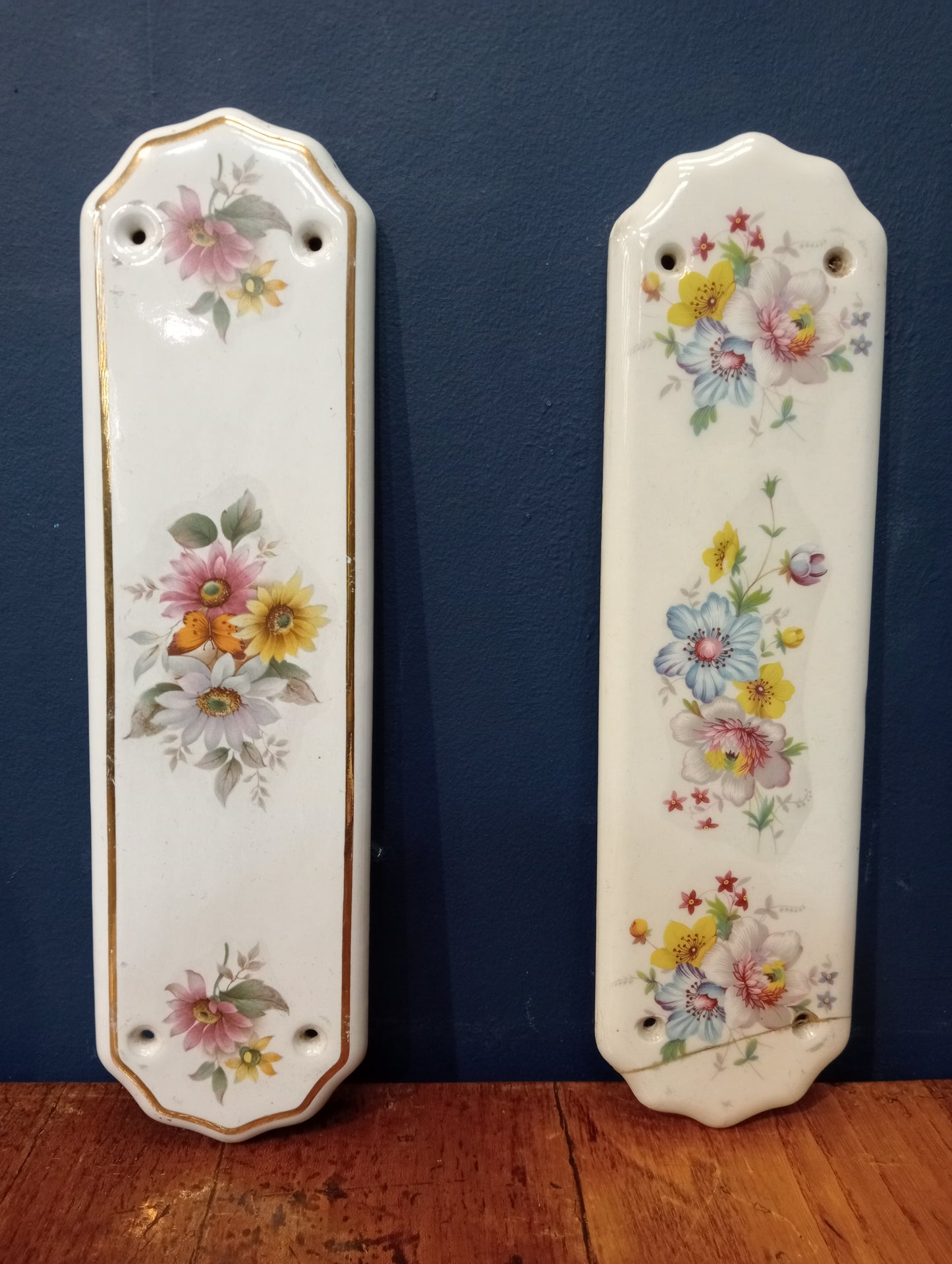 Pair of vintage ceramic finger plates