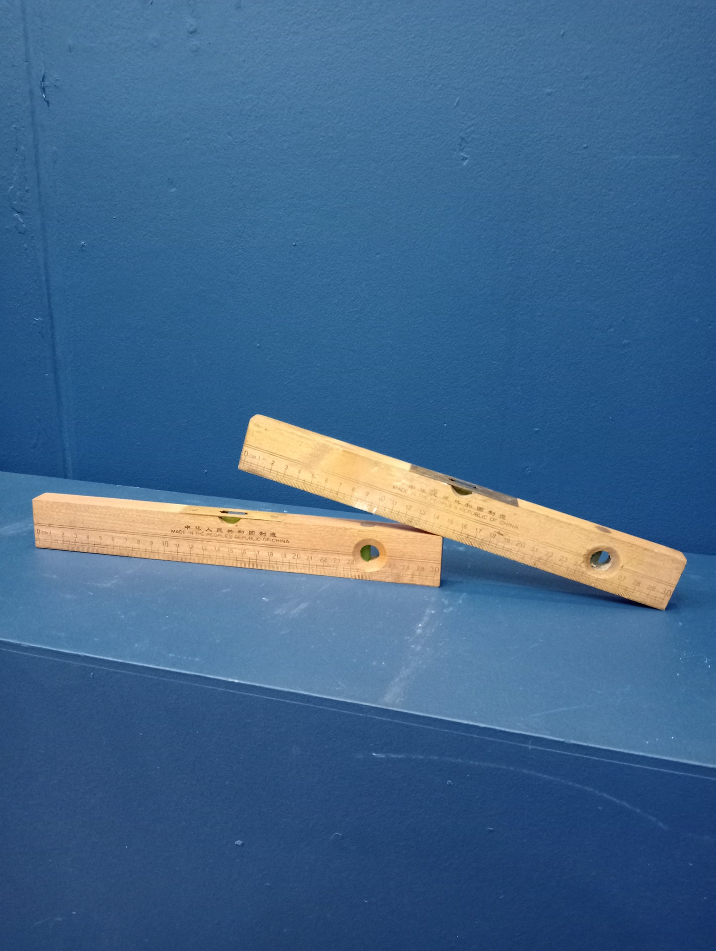 Pair of wooden  spirit levels