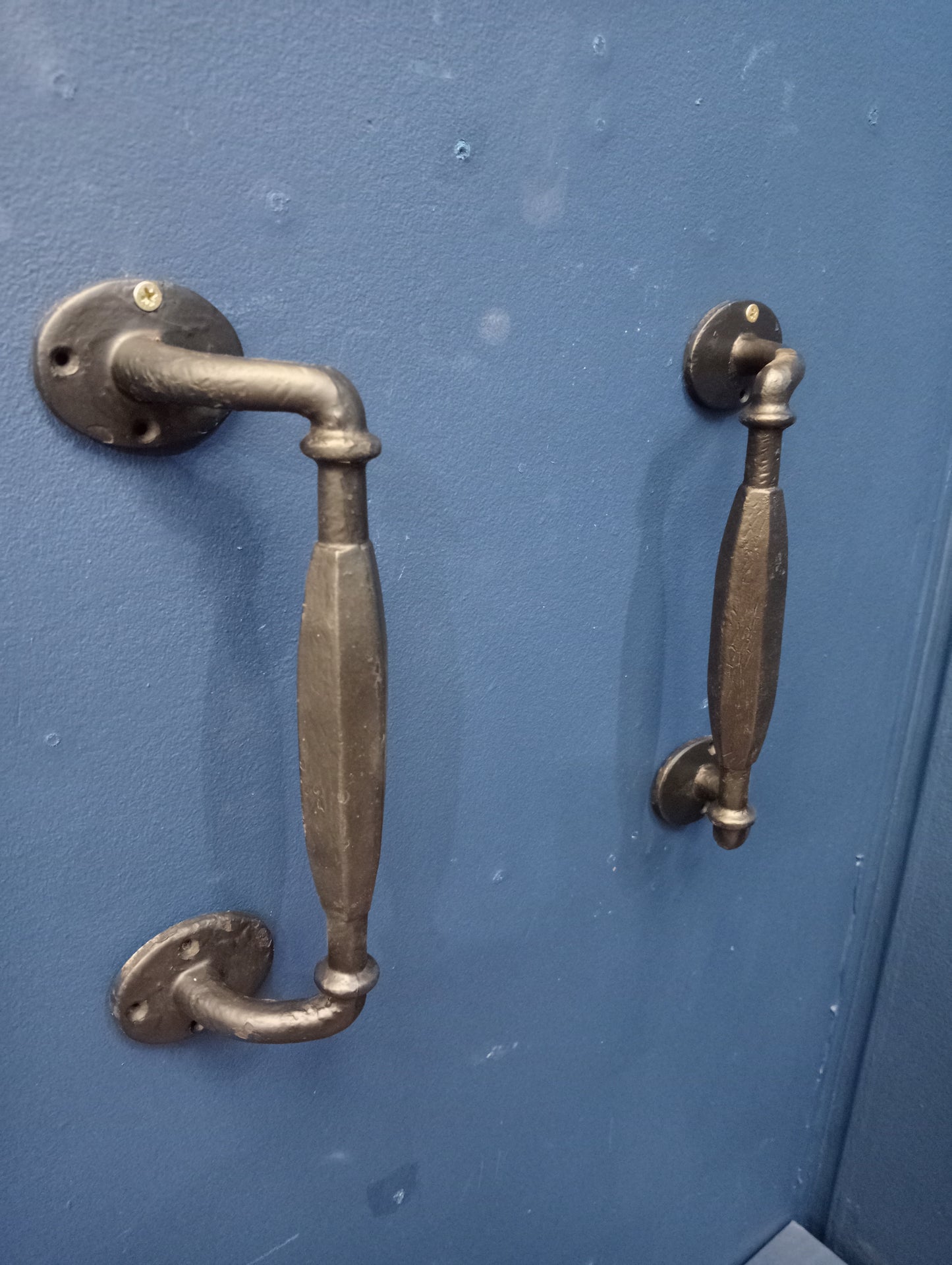 Pair of wrought iron door handles