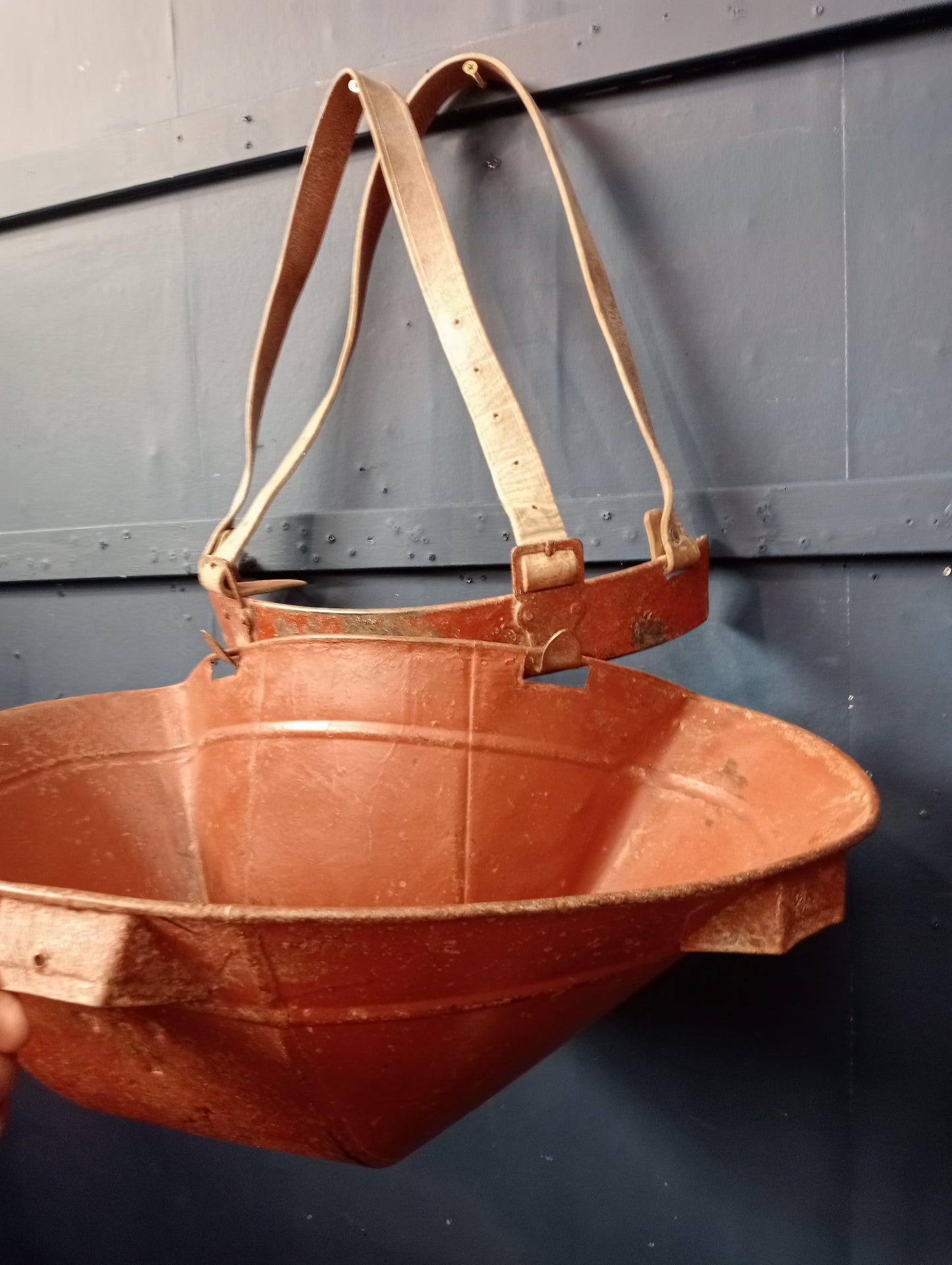 Red grape picking basket with belt