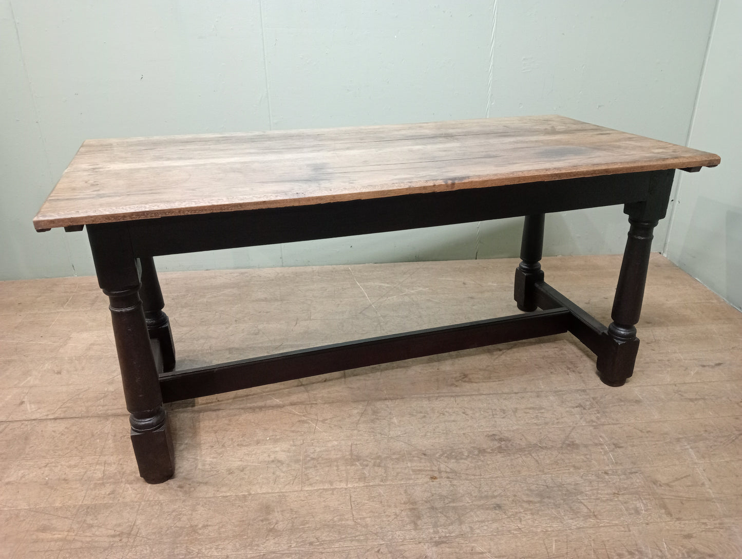 Refractory table with fruitwood top