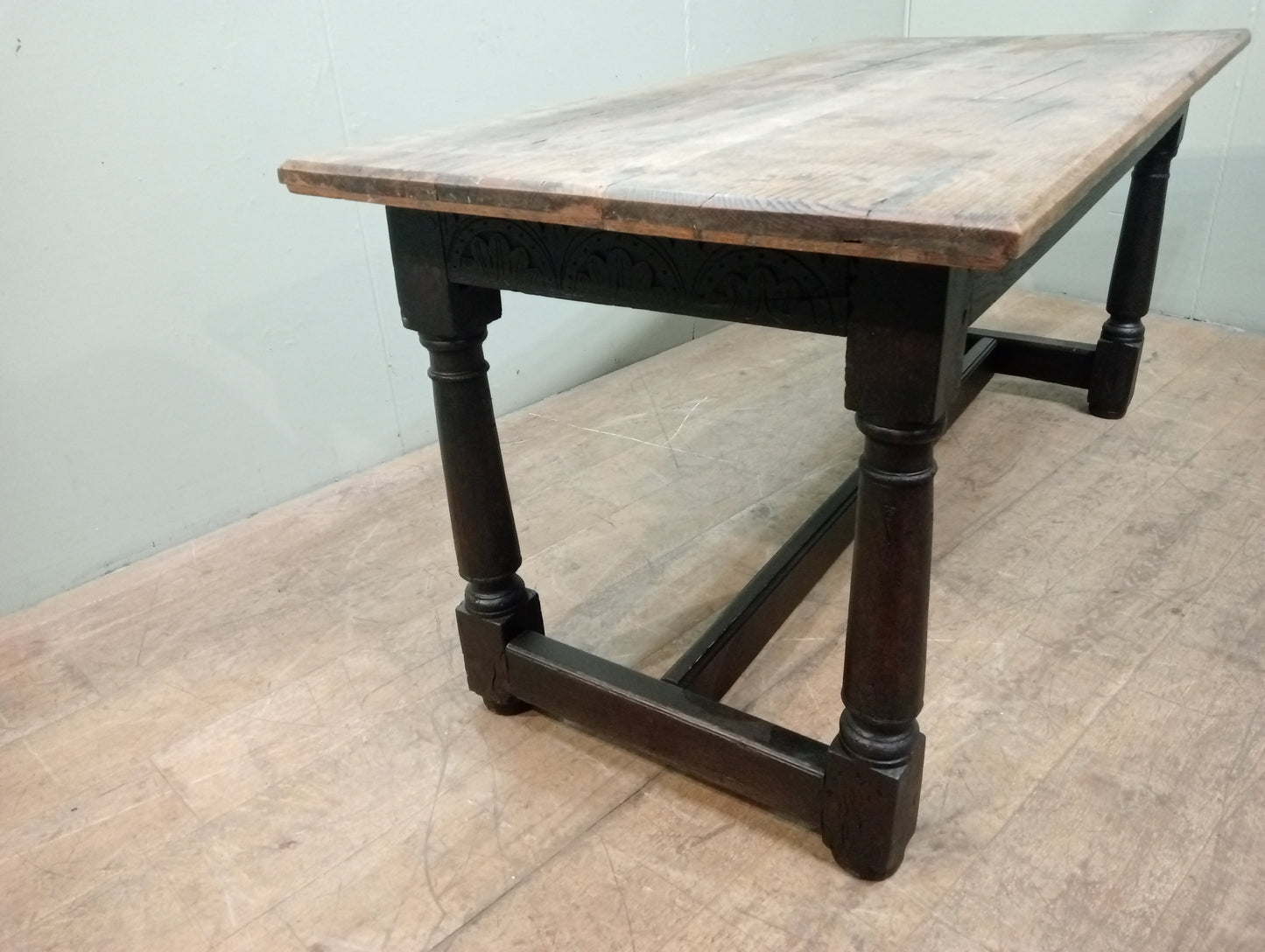 Refractory table with fruitwood top