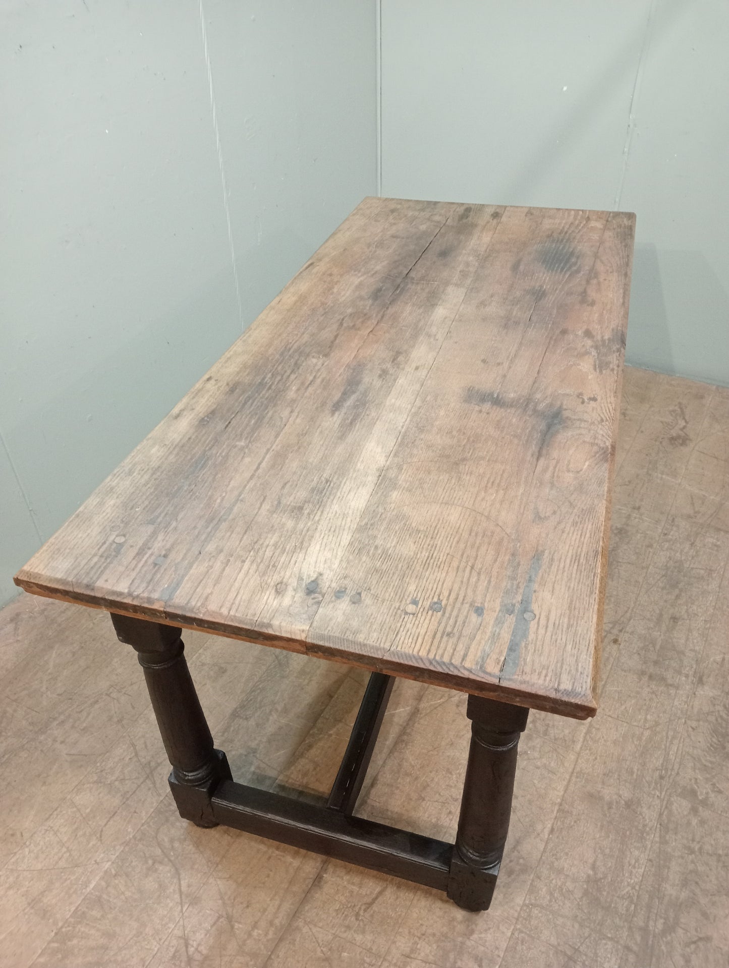 Refractory table with fruitwood top