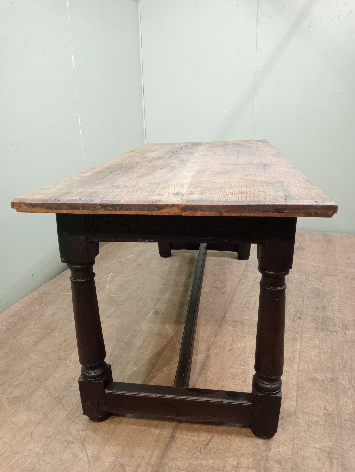 Refractory table with fruitwood top