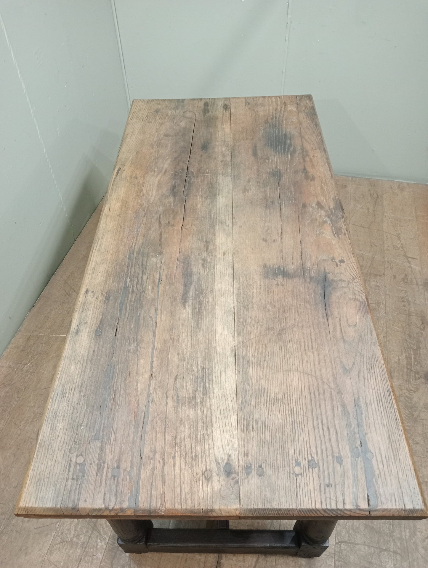 Refractory table with fruitwood top